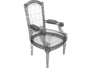Classic Arm Chair 3D Model preview
