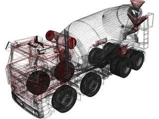 Scania 400 Cement Mixer 3D Model preview