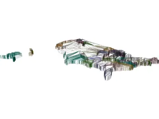 United States Map 3D Model preview