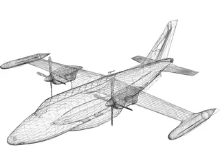Mitsubishi MU-2 Marquise 3D Model preview