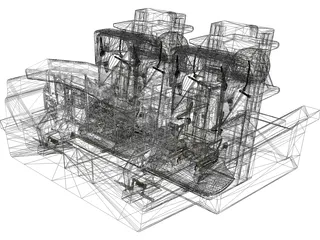 Boeing 747 Cockpit 3D Model preview