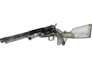 Colt 1847 Dragoon with Stock 3D Model preview
