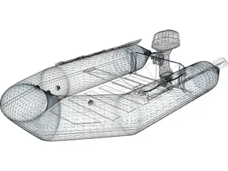 Zodimo Zodiac Boat with Outboard Motor 3D Model preview