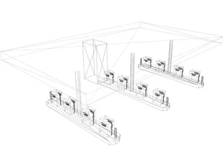 Gas Station 3D Model preview