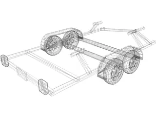 Boat Trailer 3D Model preview