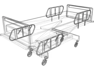 Bed Hospital 3D Model preview