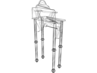 Lavatory Stand Antique 3D Model preview