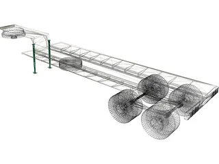M269A1 Semitrailer Lowbed: Wrecker 3D Model preview