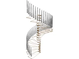 Spiral Staircase 3D Model preview