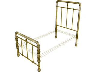 Bed Frame Antique 3D Model preview
