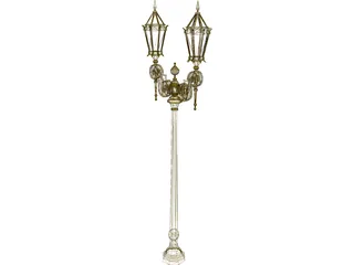 Old French Urban Light 3D Model preview