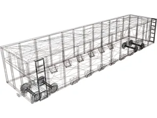 Railroad Coal Car 3D Model preview