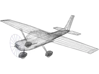Cessna 152 3D Model preview