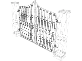 Driveway Gate 3D Model preview
