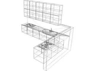 Kitchen Dada Nuvola 3D Model preview