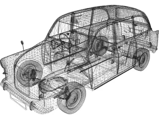 Taxi London 3D Model preview