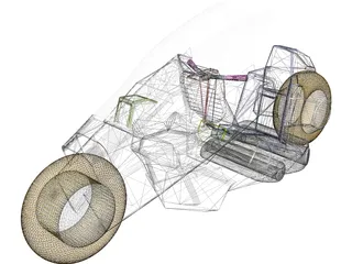 Futuristic Motorcycle 3D Model preview