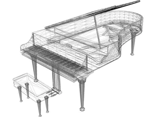 Classic Piano 3D Model preview