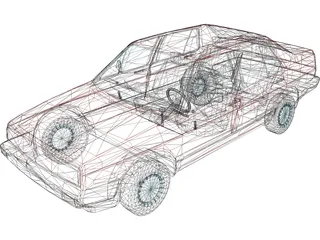 Volkswagen Jetta (1987) [+Interior] 3D Model preview
