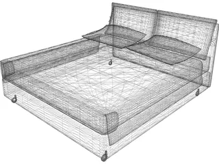 Bed Flou Model Nathalie 3D Model preview