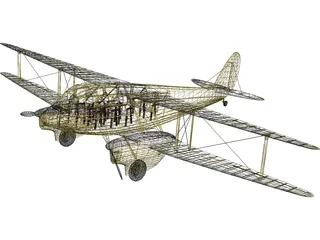 de Havilland D.H.89 Dragon Rapide 3D Model preview