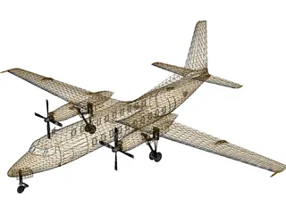 Fokker F27 Friendship 3D Model preview