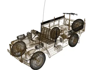 Long Range Desert Group Truck 3D Model preview