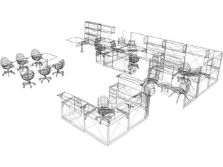 Office Corner 3D Model preview