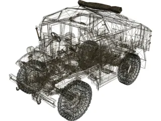Quad Gun Tractor 3D Model preview
