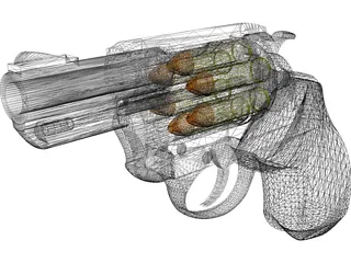 Smith&Wesson Snub Nose 357 Magnum 3D Model preview