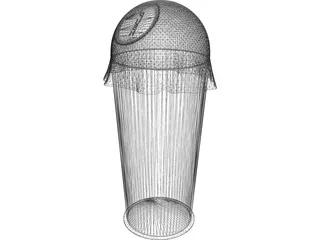 Rubbish Bin Flip Top 3D Model preview