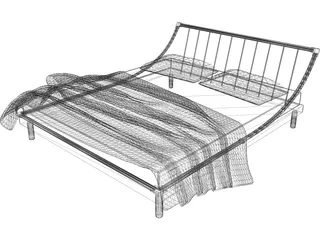 Double Bed Large 3D Model preview