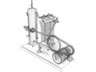 Air Compressor 3D Model preview