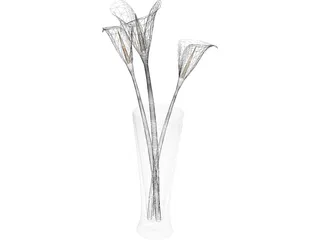 Flowers In Glass 3D Model preview