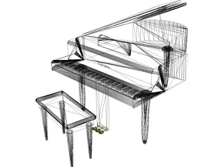 Piano Yamaha 3D Model preview