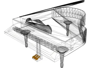 Grand Piano 3D Model preview