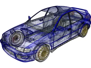 Subaru Impreza WRX GT Turbo (1998) 3D Model preview