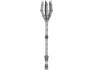 Wicked Bladed Mace 3D Model preview
