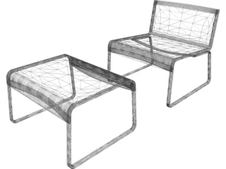 Chair Relax MDF 3D Model preview