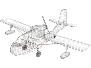 Republic RC-3 Seabee Amphibian 3D Model preview