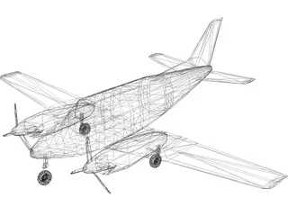 Beechcraft Super King Air 100 3D Model preview