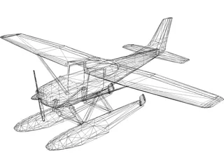 Cessna 172 Sea Plane 3D Model preview