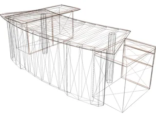 Wood Table 3D Model preview