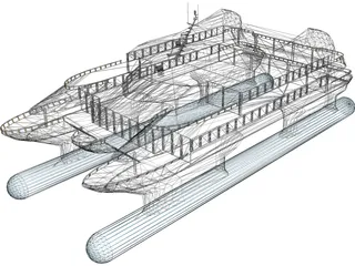 Navetek Catamaran 3D Model preview