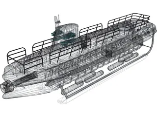 Atlantis Tour Submarine 3D Model preview