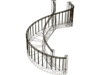 Spiral Staircase 3D Model preview