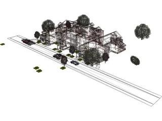 Building Apartment Mid Western 3D Model preview