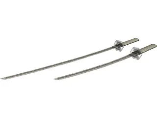Samurai Twin Blade 3D Model preview