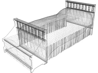 Bed Childs [+Headboard and Chest] 3D Model preview