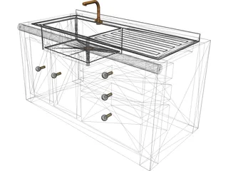 Kitchen Sink Area 3D Model preview